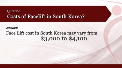 What is the cost of Face Lift in South Korea?